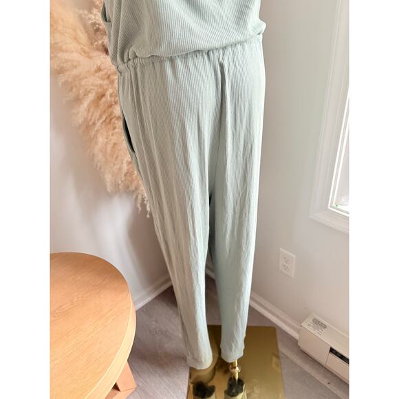 NWT GAP Ribbed Wrap Jumpsuit Womens Medium Gasoline Green - Picture 9 of 10